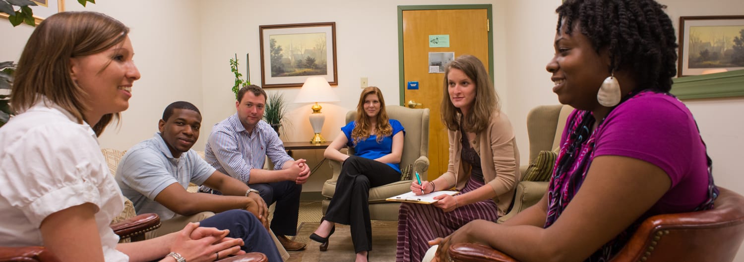 A group at Regent University's Psychological Services Center, Virginia Beach.