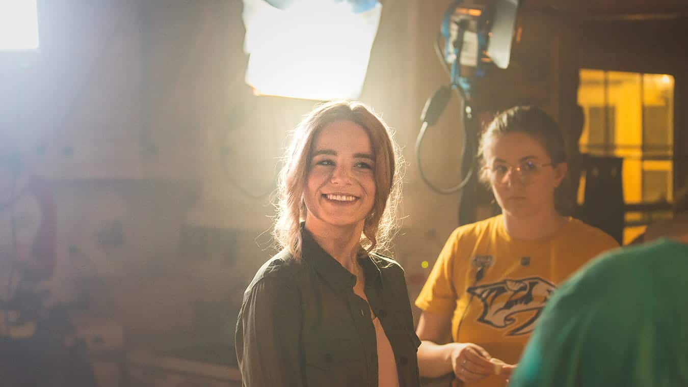 An actor on set: Pursue your MFA in Film-Television degree program at Regent, online or in Virginia Beach, VA 23464.