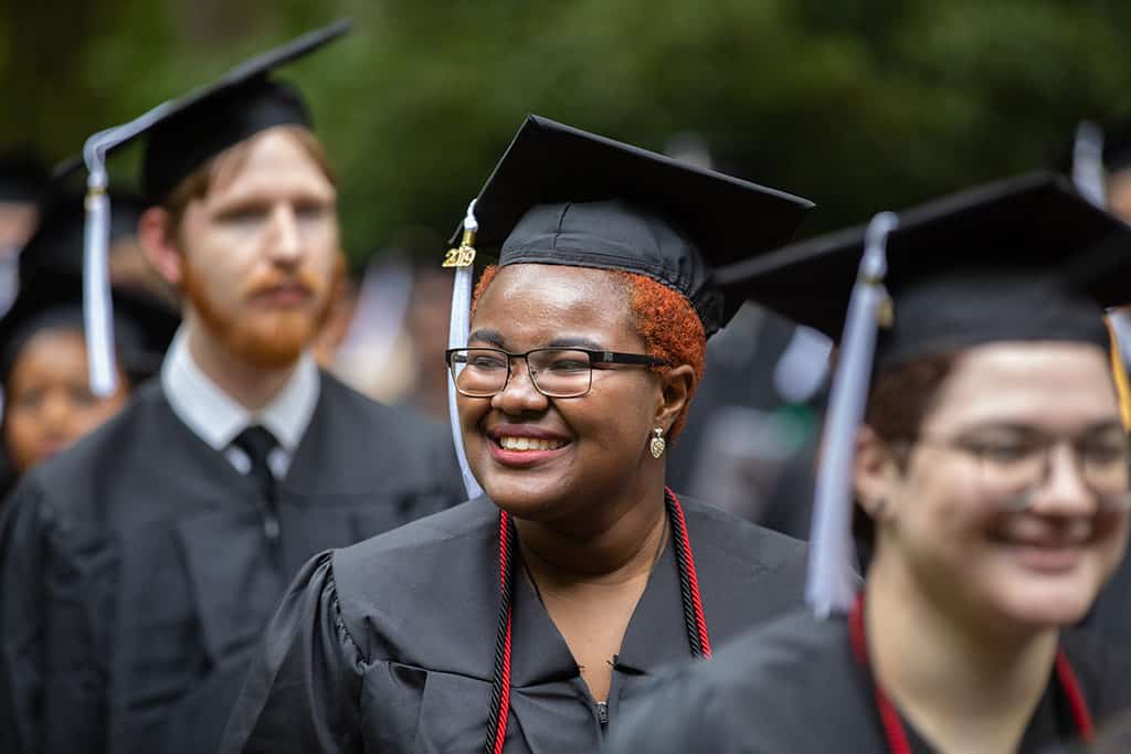 A graduate at Regent University’s 39th Commencement ceremony in Virginia Beach.