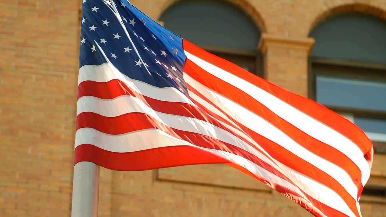 The American flag: Regent University offers a homeland security minor online and in Virginia Beach, VA 23464.