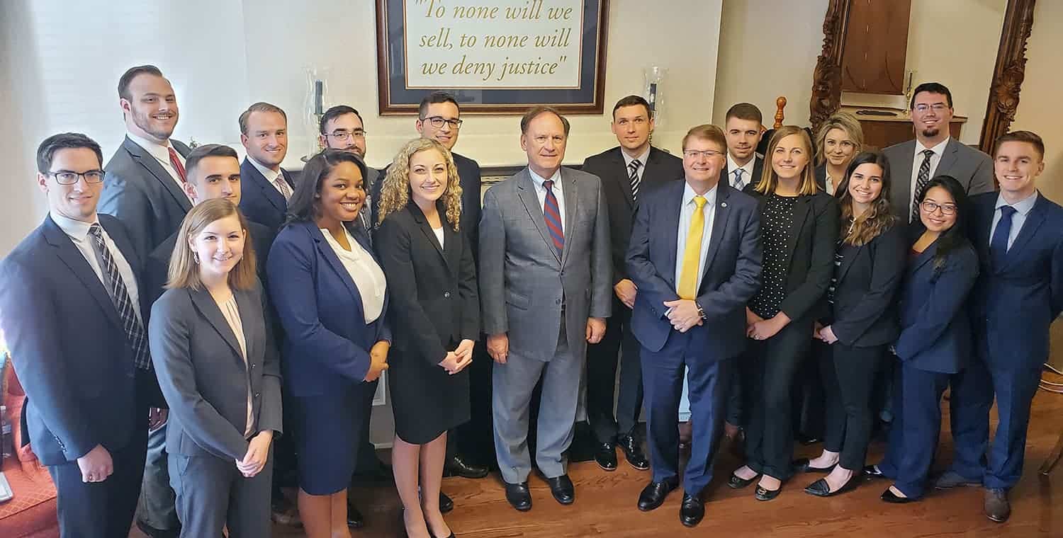 Justice Sam Alito taught students of Regent University law school during a seminar in Washington, D.C.