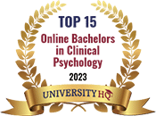 Regent University ranked #6 of the top 15 Best Online Bachelor's in Clinical Psychology College Programs | UniversityHQ, 2023