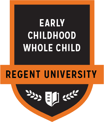 The Early Childhood Whole Child badge of Regent University.