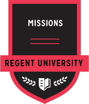The Missions badge of Regent University.