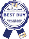 Regent University ranked #8 of 16 most affordable online bachelor degrees in graphic design | GetEducated, 2020