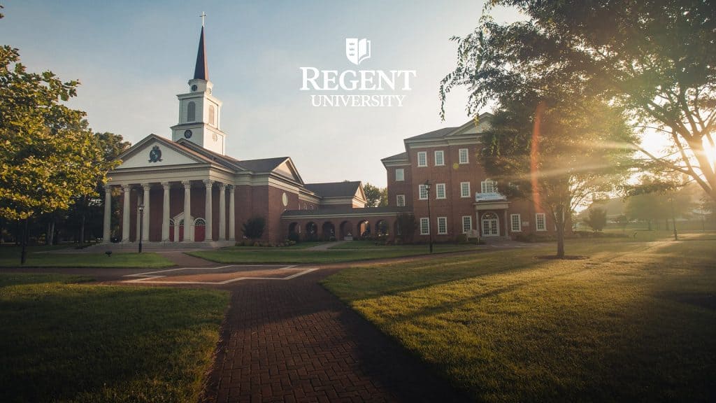 The chapel, Divinity Building and Welcome Center of Regent University, a Christian college in Virginia.