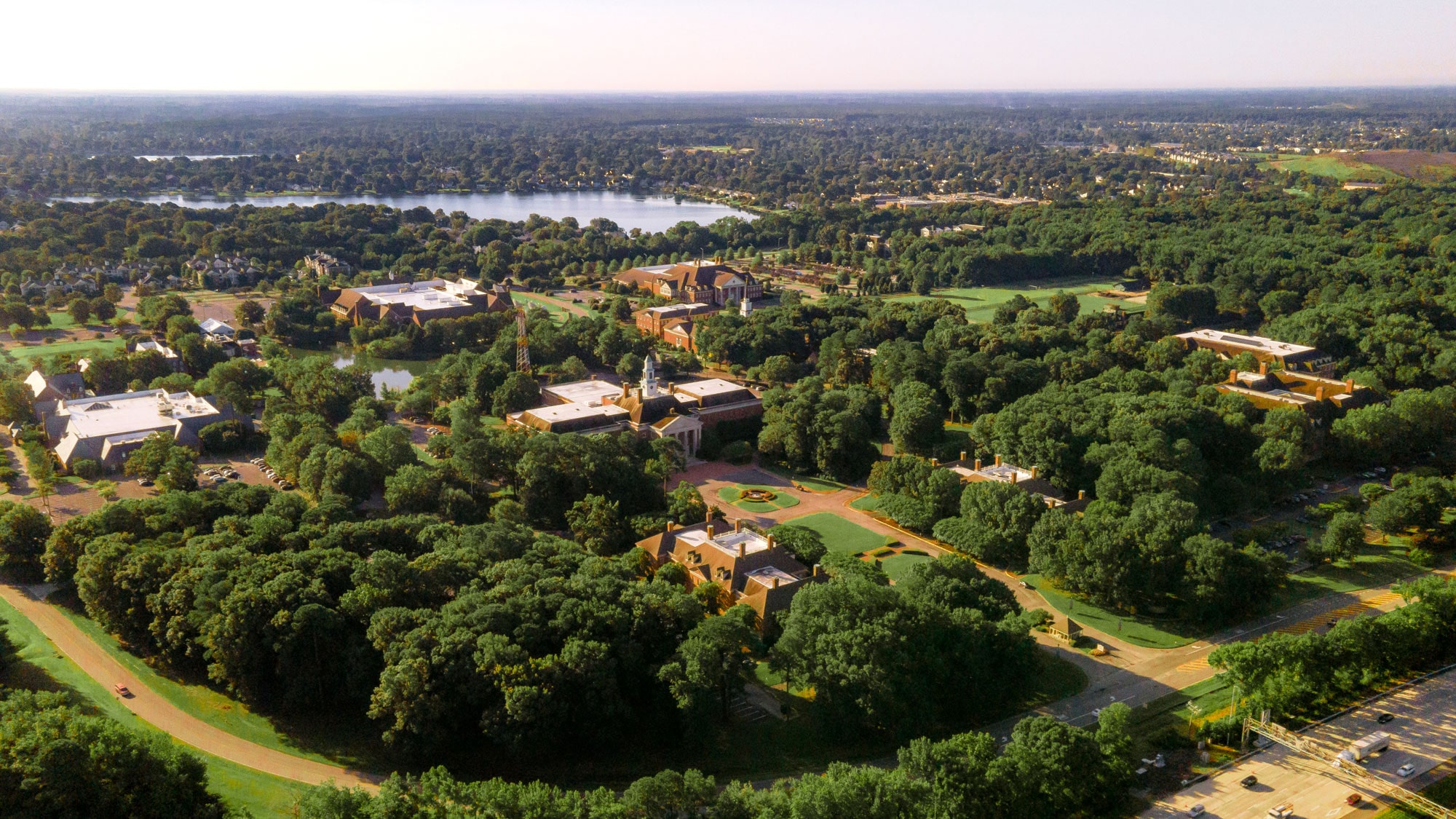 An aerial view of Regent, a top Christian university that can be experienced during college preview days.