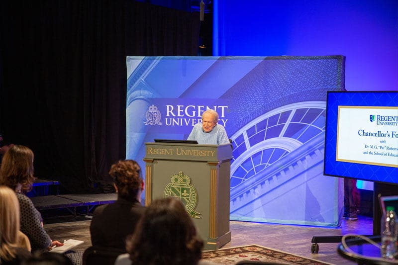 Dr. M.G. “Pat” Robertson Hosts Exclusive Chancellor’s Forum for Regent University School of Education
