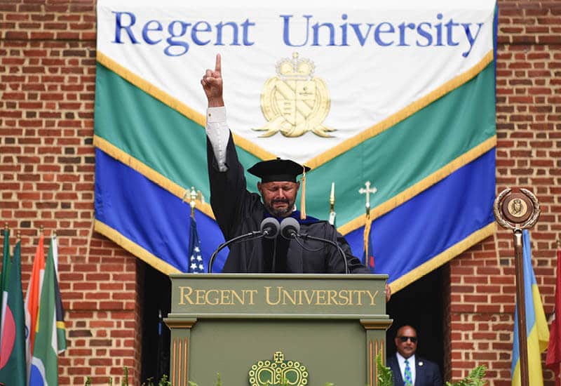 Regent University 2022 Commencement Ceremony in Virginia Beach, Virginia.