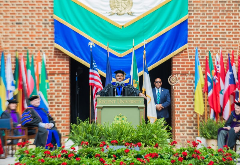 Regent University 2022 Commencement Ceremony in Virginia Beach, Virginia.