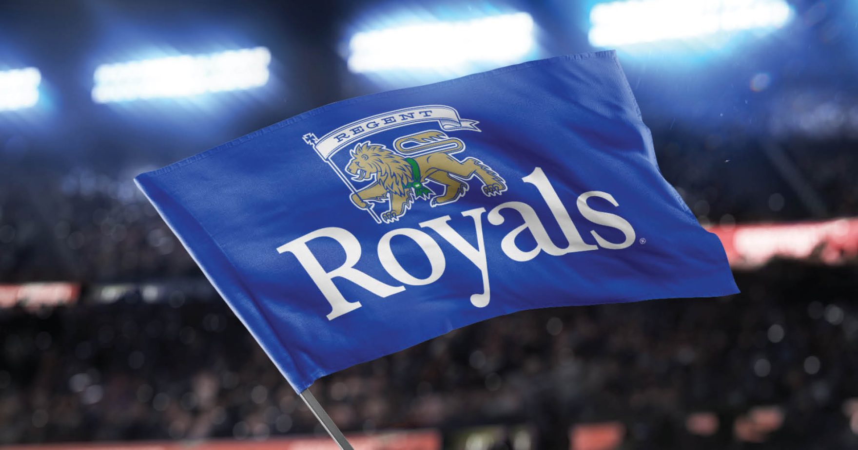 A Regent Royals flag: The Virginia Beach university appointed a new athletics director.