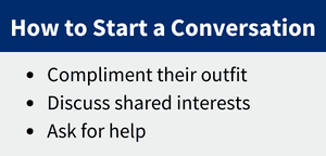 Learn how to make friends in college by starting a conversation.