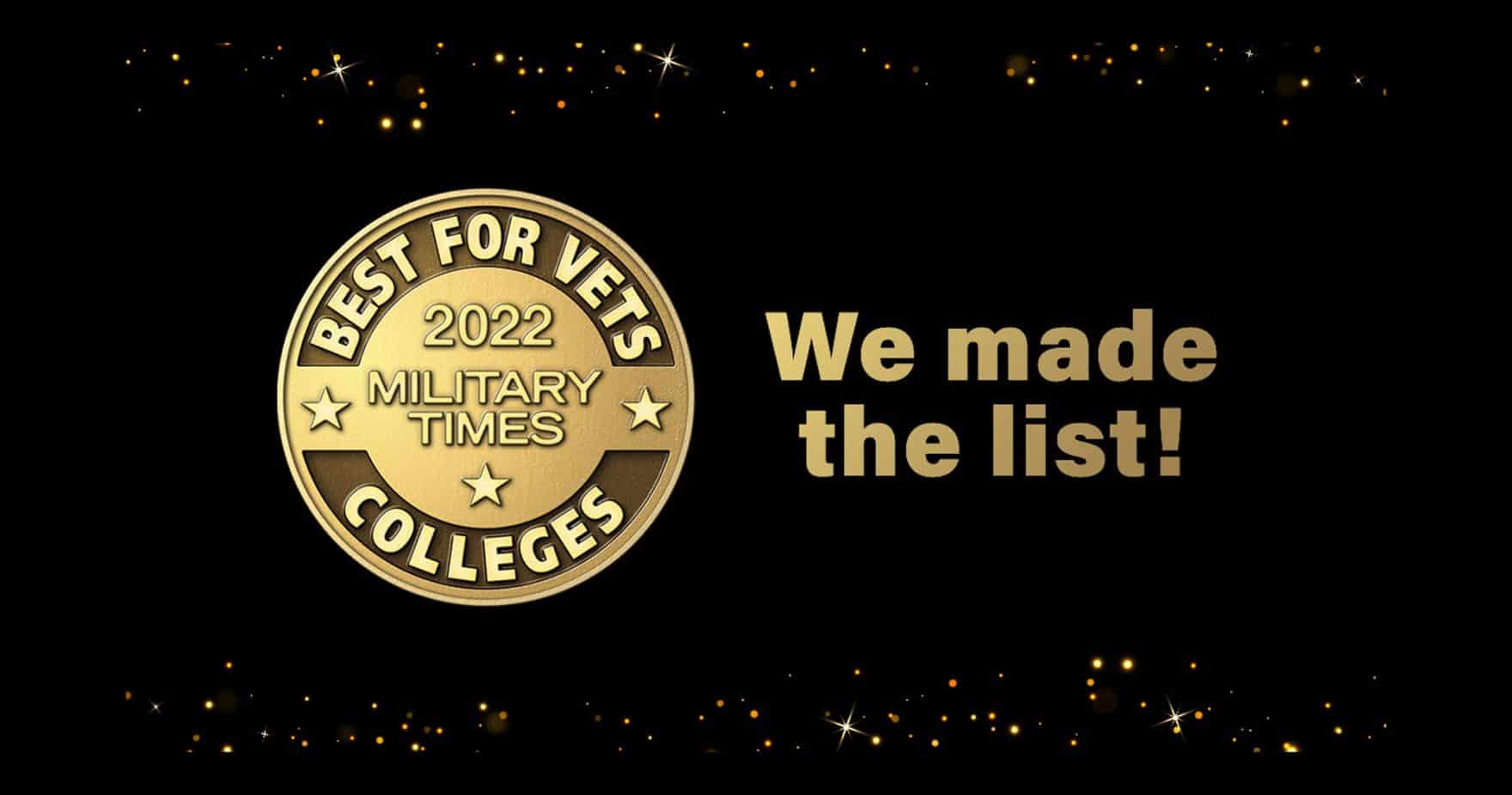 Military Times 2022 Best for vets colleges: Regent University made the list.