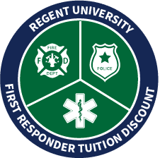 Regent University First Responder Tuition Discount Badge