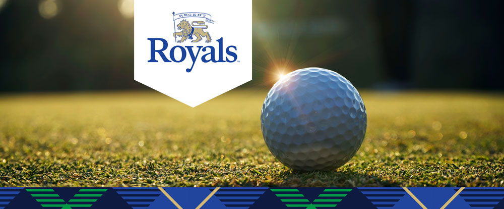 A golf ball: Participate in a Royals golf tournament during Regent University's alumni weekend.