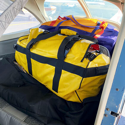 Regent students Ernest Park and Austin Graves flying in supplies for Hurricane Helene victims