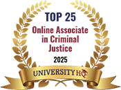 Regent University ranked #18 of the top 25 Online Associates in Criminal Justice College Programs | UniversityHQ