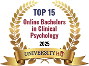 Regent University ranked #7 of the top 15 Best Online Bachelor's in Clinical Psychology College Programs | UniversityHQ, 2025