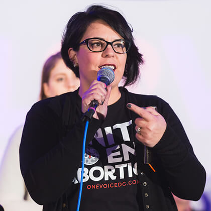 Bethany Bomberger speaking; Regent University alumnus, co-founder of the Radiance foundation