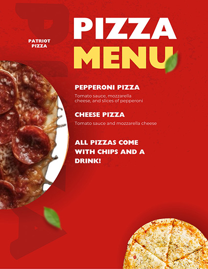 Regent University Royals Fest Food Truck Menu for Patriot Pizza