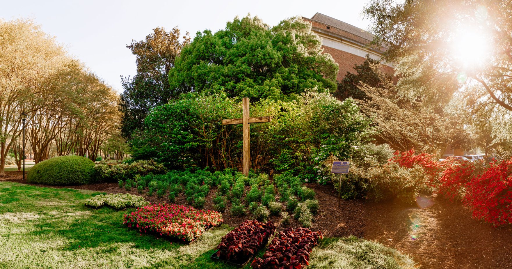 Standing cross on Regent University Campus in Virginia Beach
