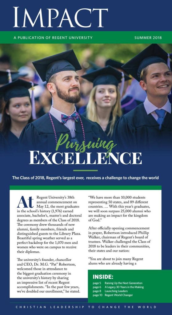 Summer 2018 IMPACT - Pursuing Excellence cover