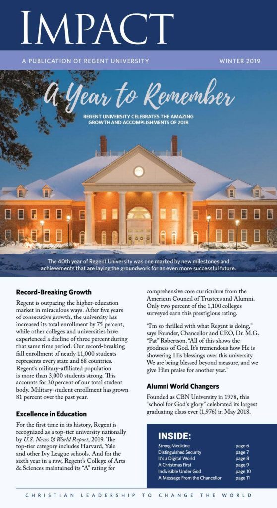 Winter 2018 IMPACT - A Year to Remember cover