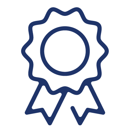 Blue award ribbon icon