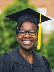 Anicca Harriot, Regent University College of Arts and Sciences outstanding graduate in cap and gown
