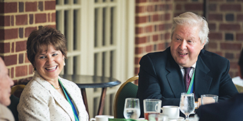 Cindy and Joe Gregory at Society of Crown and Shield commissioning ceremony
