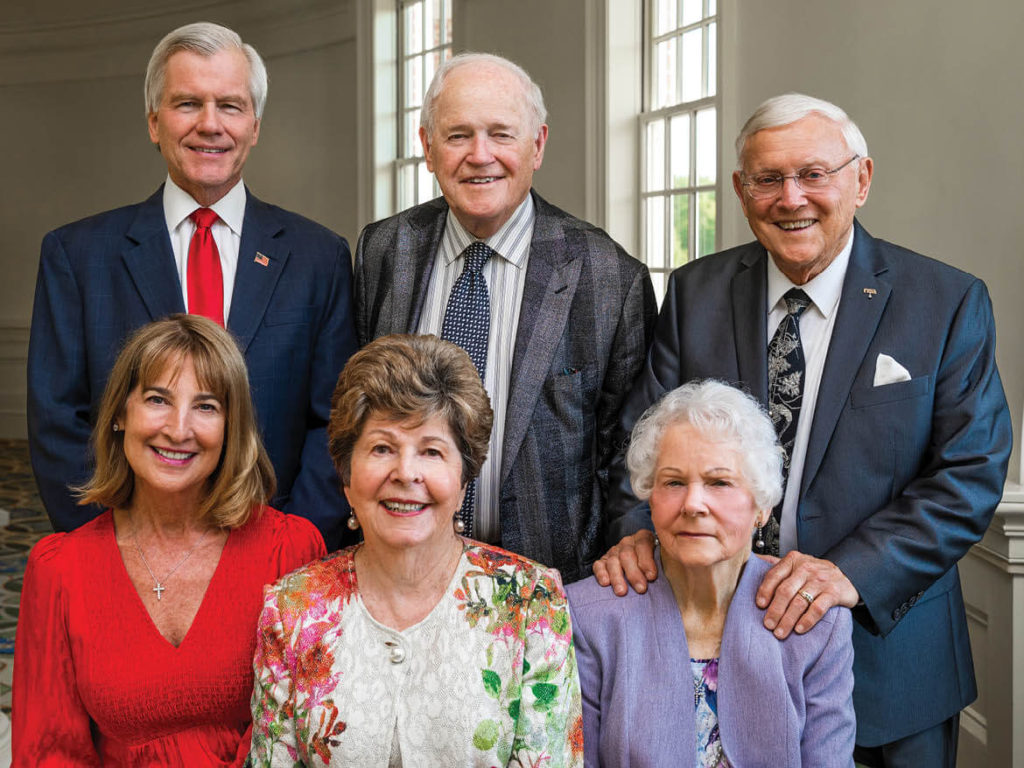Top Row: Former Virginia Gov. Bob McDonnell (LAW ’89), Jack Shaw, Marvin “Buster” Orr;
Bottom Row: Cheryl McLeskey, Jane Shaw, Jeanie Orr.