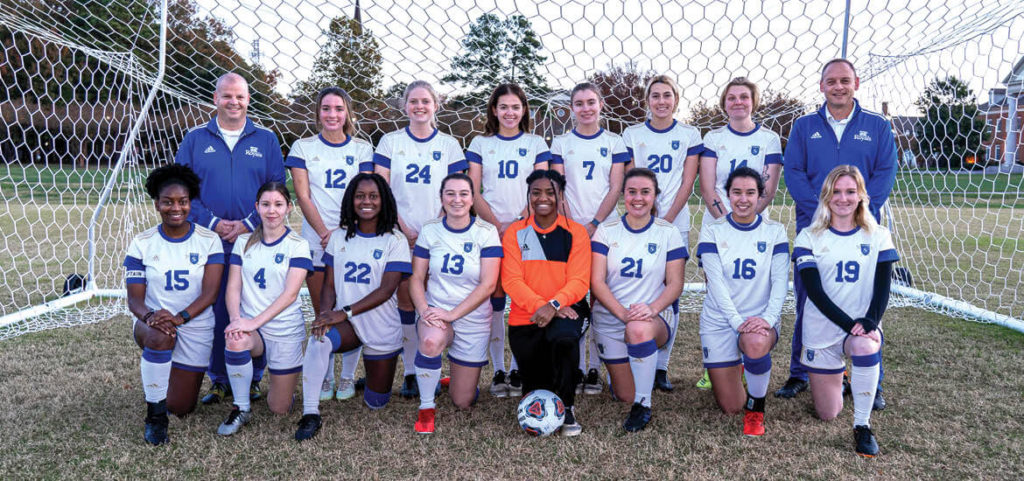 The women's soccer team at Regent University, Virginia Beach.