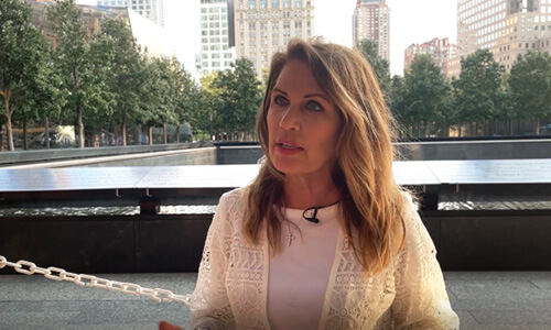 Michelle Bachmann being interviewed.